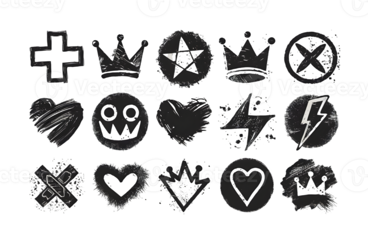 Design a Collection of Grunge-Inspired Collage Elements - Transparent Background png