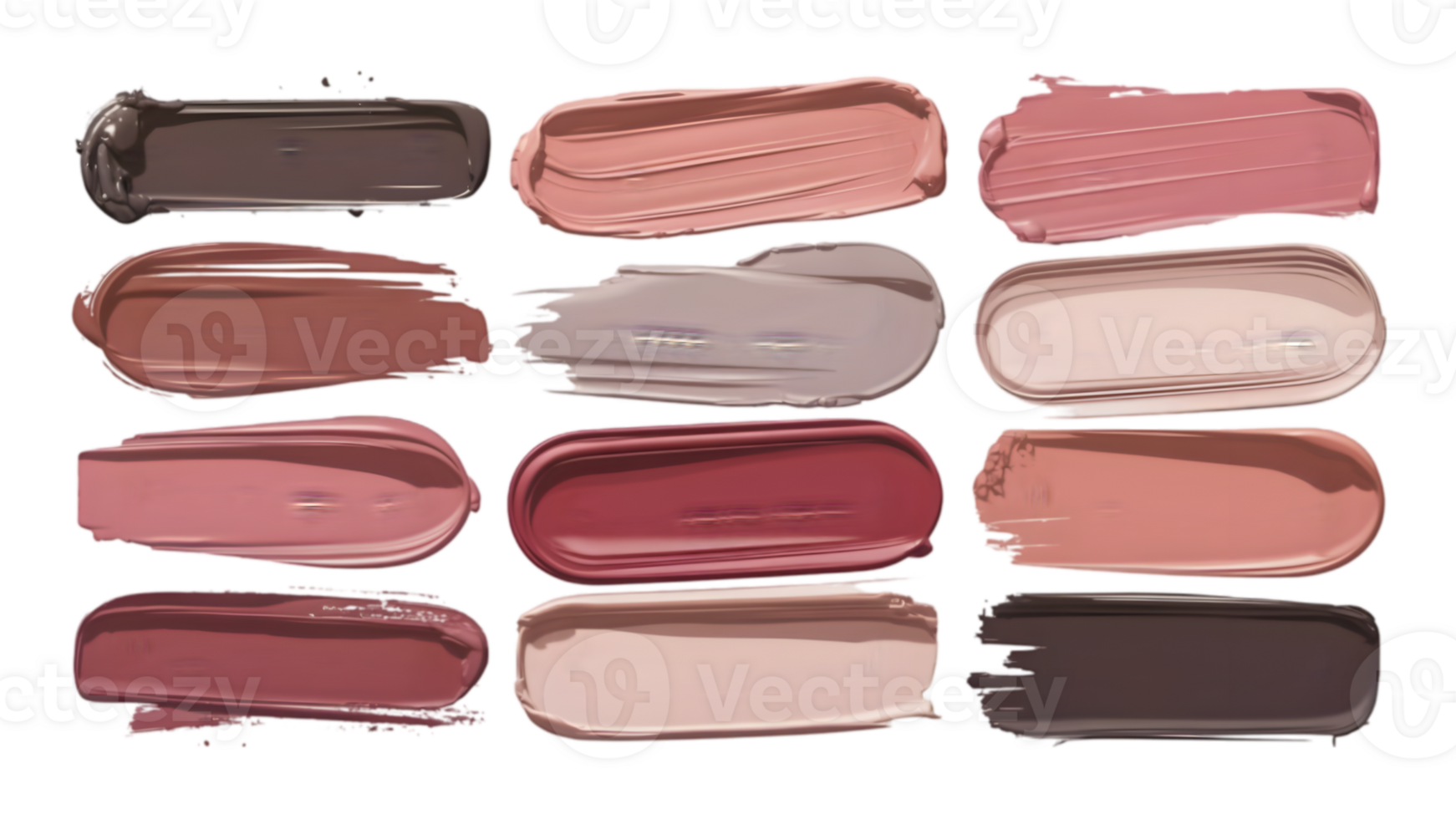 Collection of Brushstroke Swatch Makeup Abstract Paint Strokes - Transparent Background png