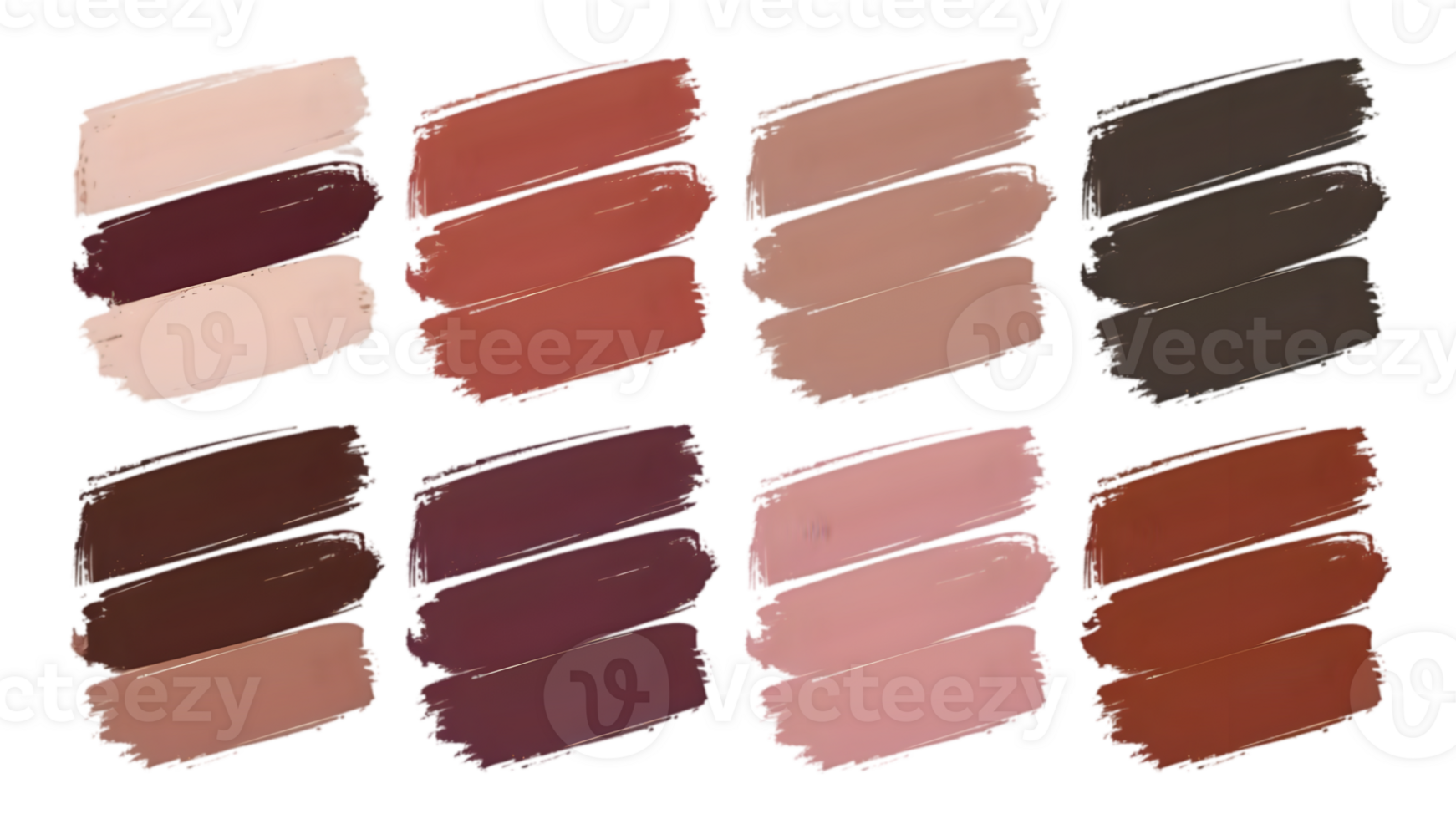 Collection of Brushstroke Swatch Makeup Abstract Paint Strokes - Transparent Background png