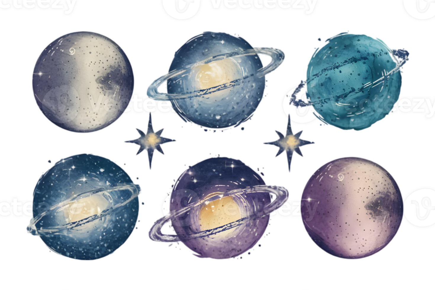 conjunto do celestial elementos tal Como luas, estrelas, e planetas - transparente fundo png