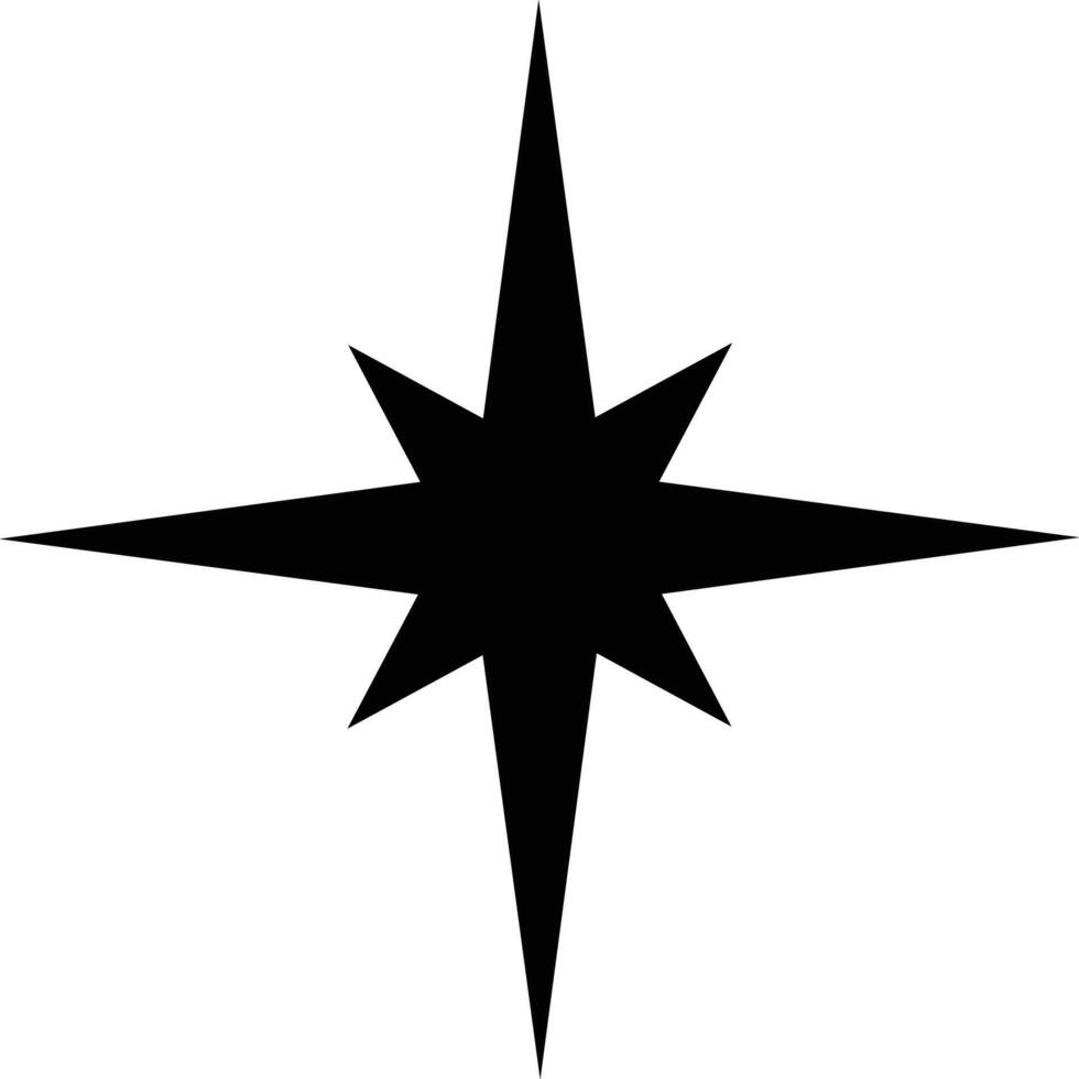 Star north icon. Bethlehem north star shape sign. flat style. vector