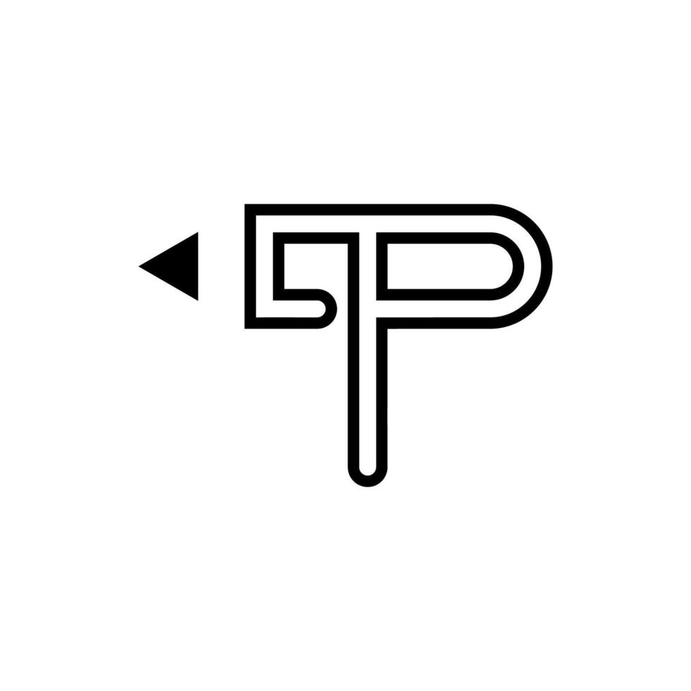 Letter P pencil logo icon template. Creative logo pencil with line art style logo business. vector