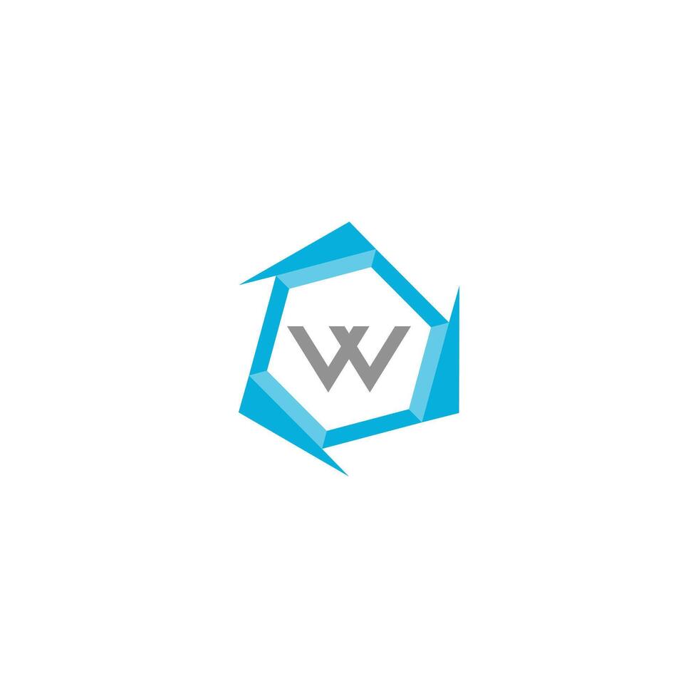 Letter W professional logo icon for tech business vector