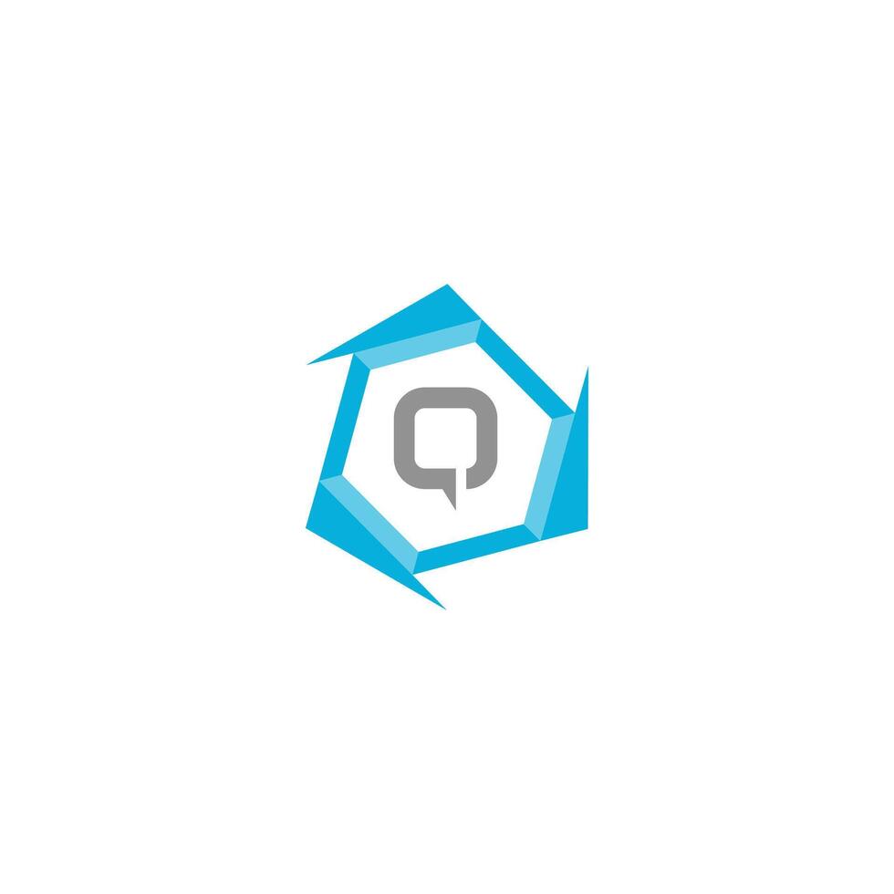 Letter Q professional logo icon for tech business vector