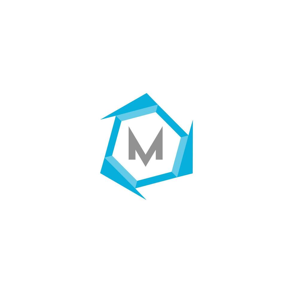 Letter M professional logo icon for tech business vector