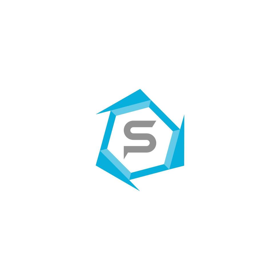 Letter S professional logo icon for tech business vector