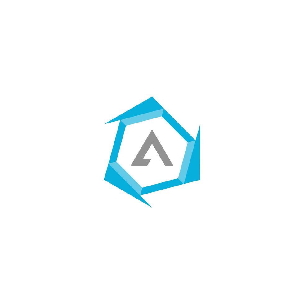 Letter A professional logo icon for tech business vector