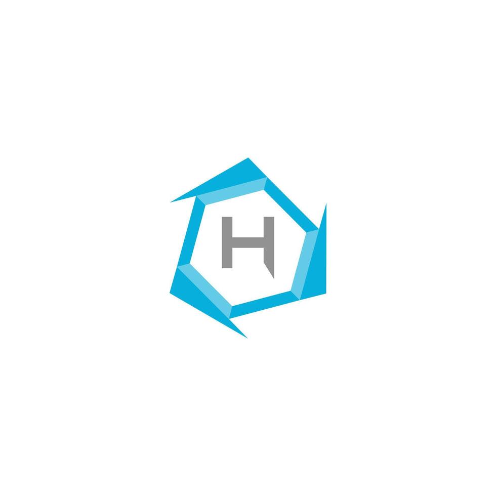 Letter H professional logo icon for tech business vector
