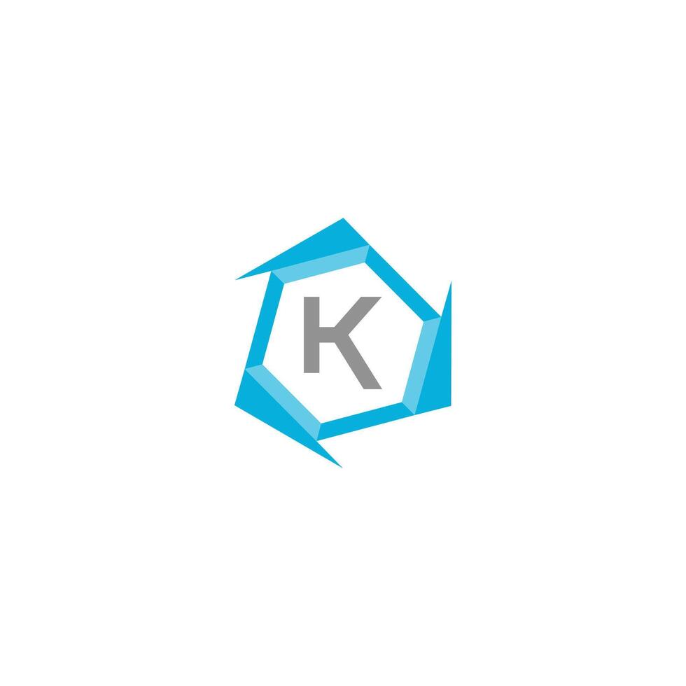 Letter K professional logo icon for tech business vector