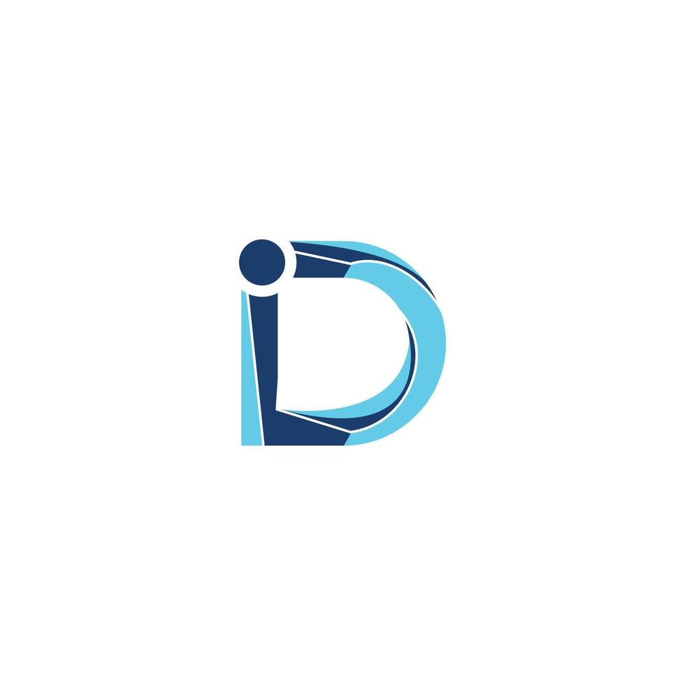 letter id icon for tech business logo vector
