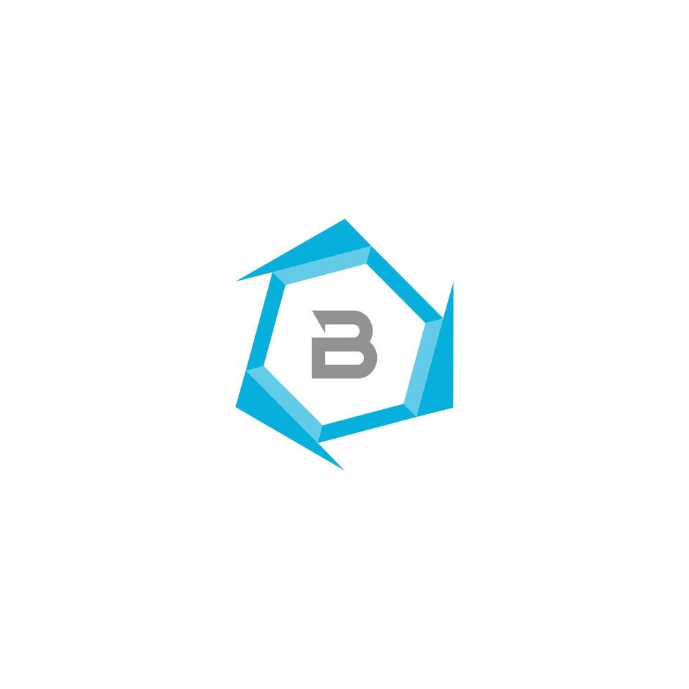 Letter B professional logo icon for tech business vector