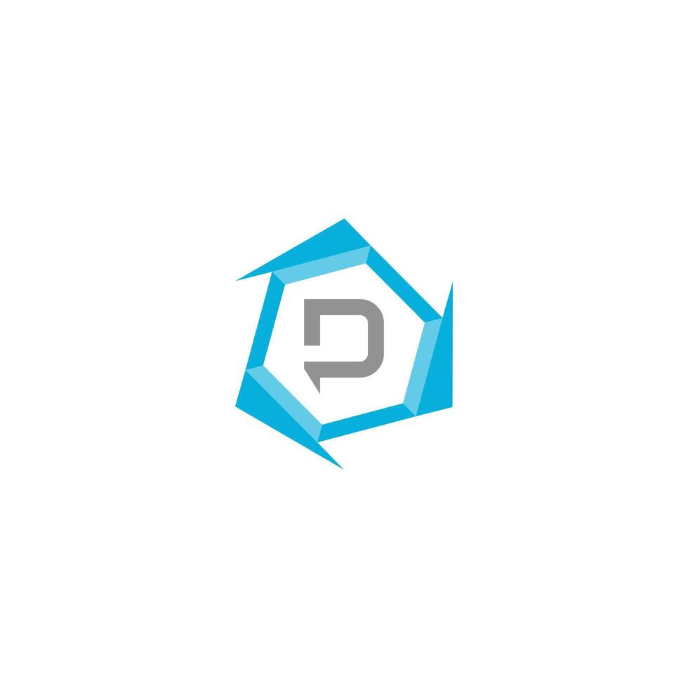 Letter D professional logo icon for tech business vector