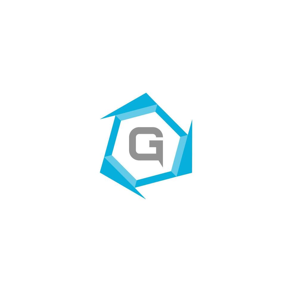 Letter G professional logo icon for tech business vector