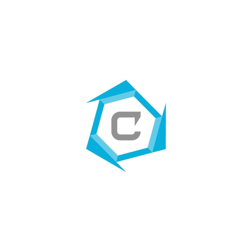Letter C professional logo icon for tech business vector