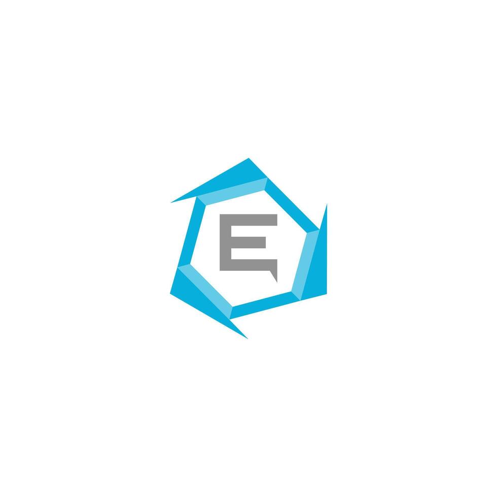 Letter E professional logo icon for tech business vector