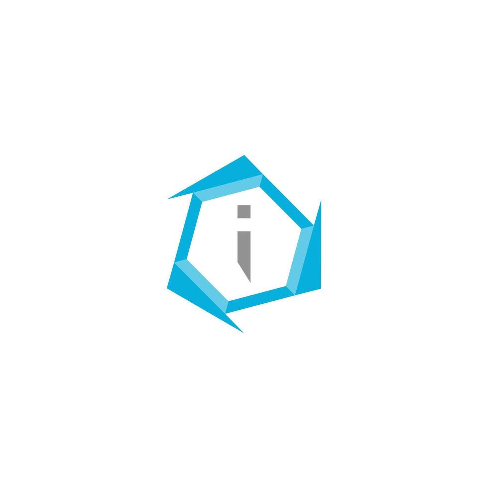 Letter I professional logo icon for tech business vector