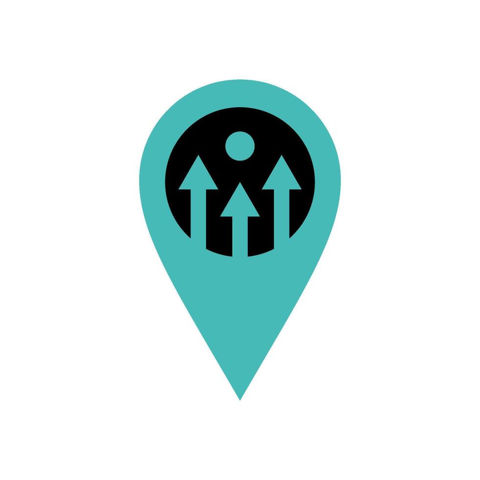 Pin Map Locator Icon Up Arrow Logo Template Illustration Design vector
