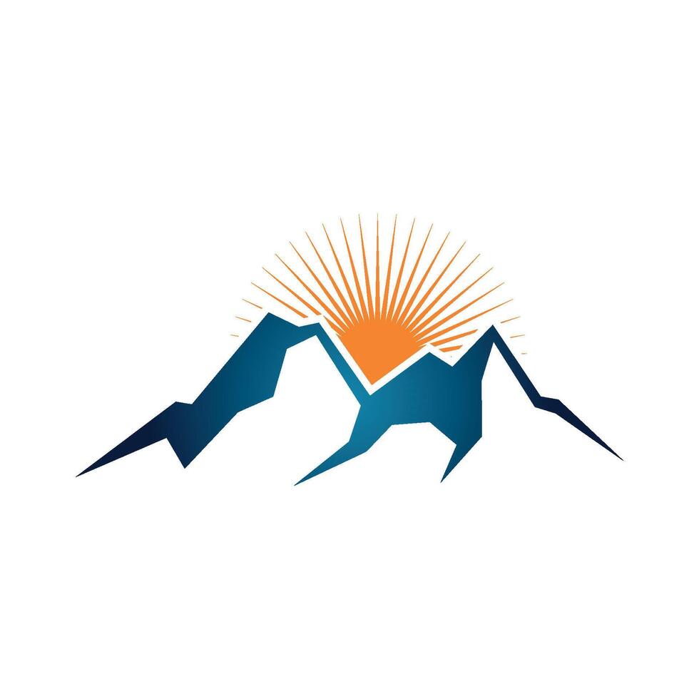Mountain, Volcano, Summit, Peak Icon Logo Template Illustration Design. EPS 10. vector