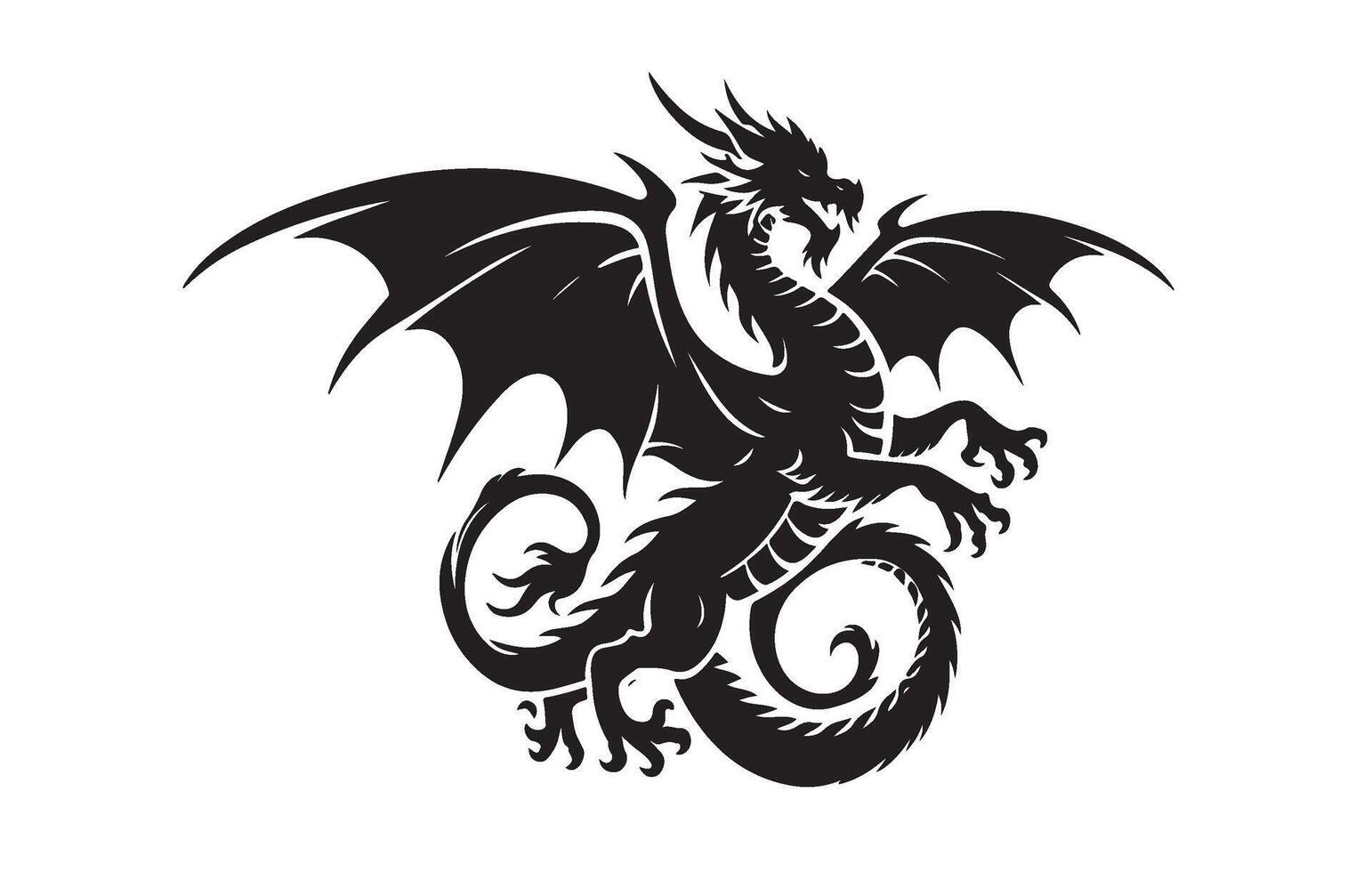 Silhouette of a Dragon vector