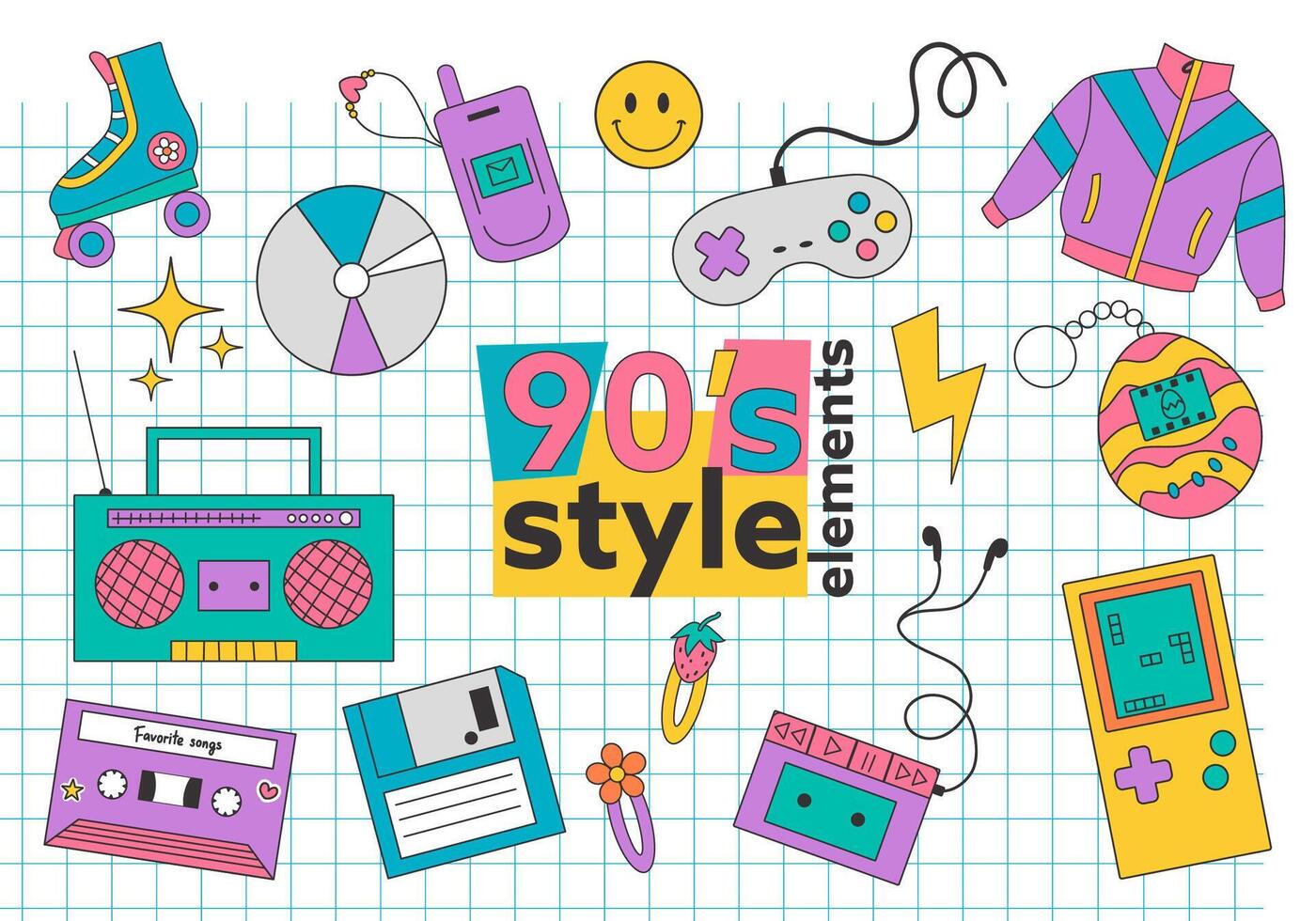 y2k elements set vector
