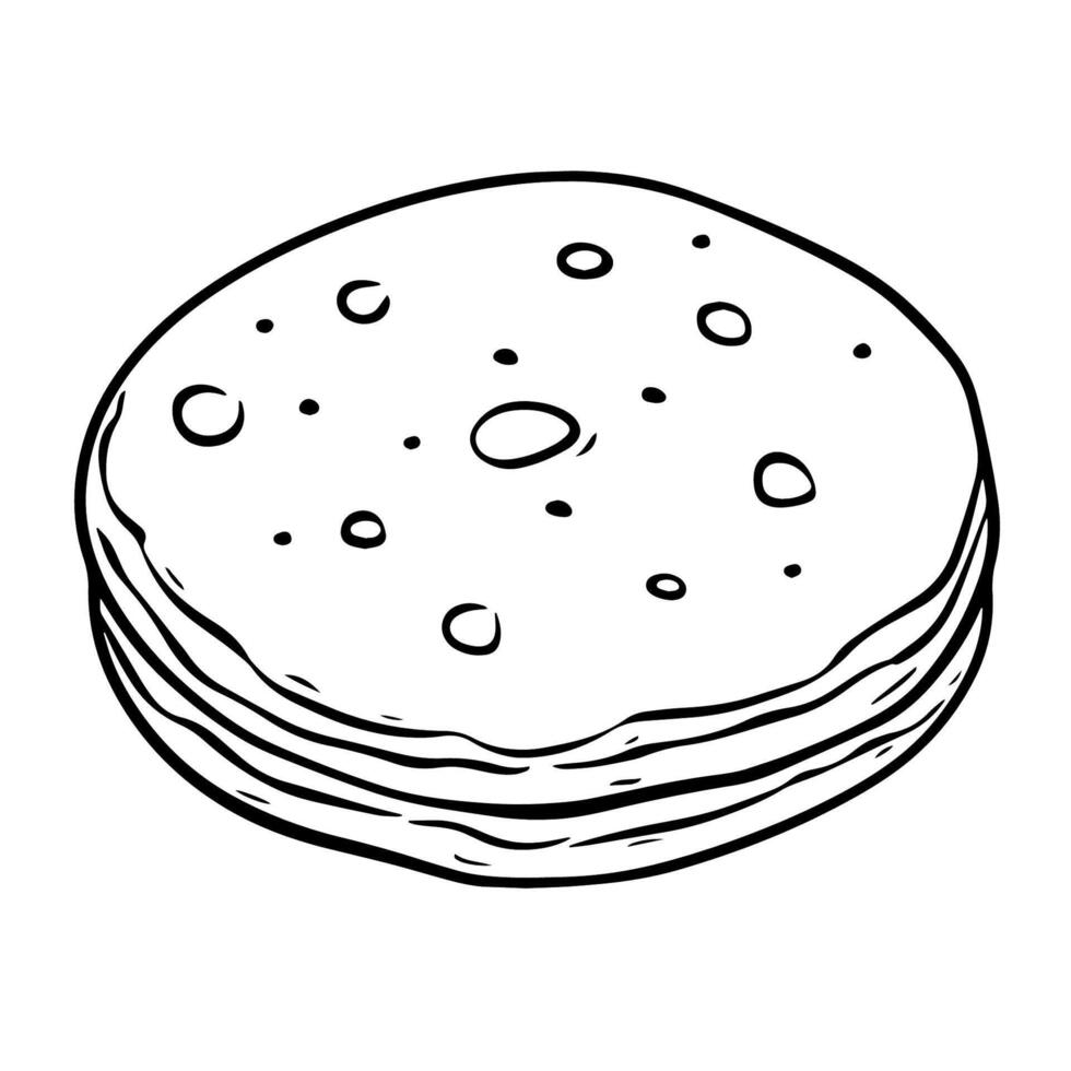 Crisp cookie outline icon. vector