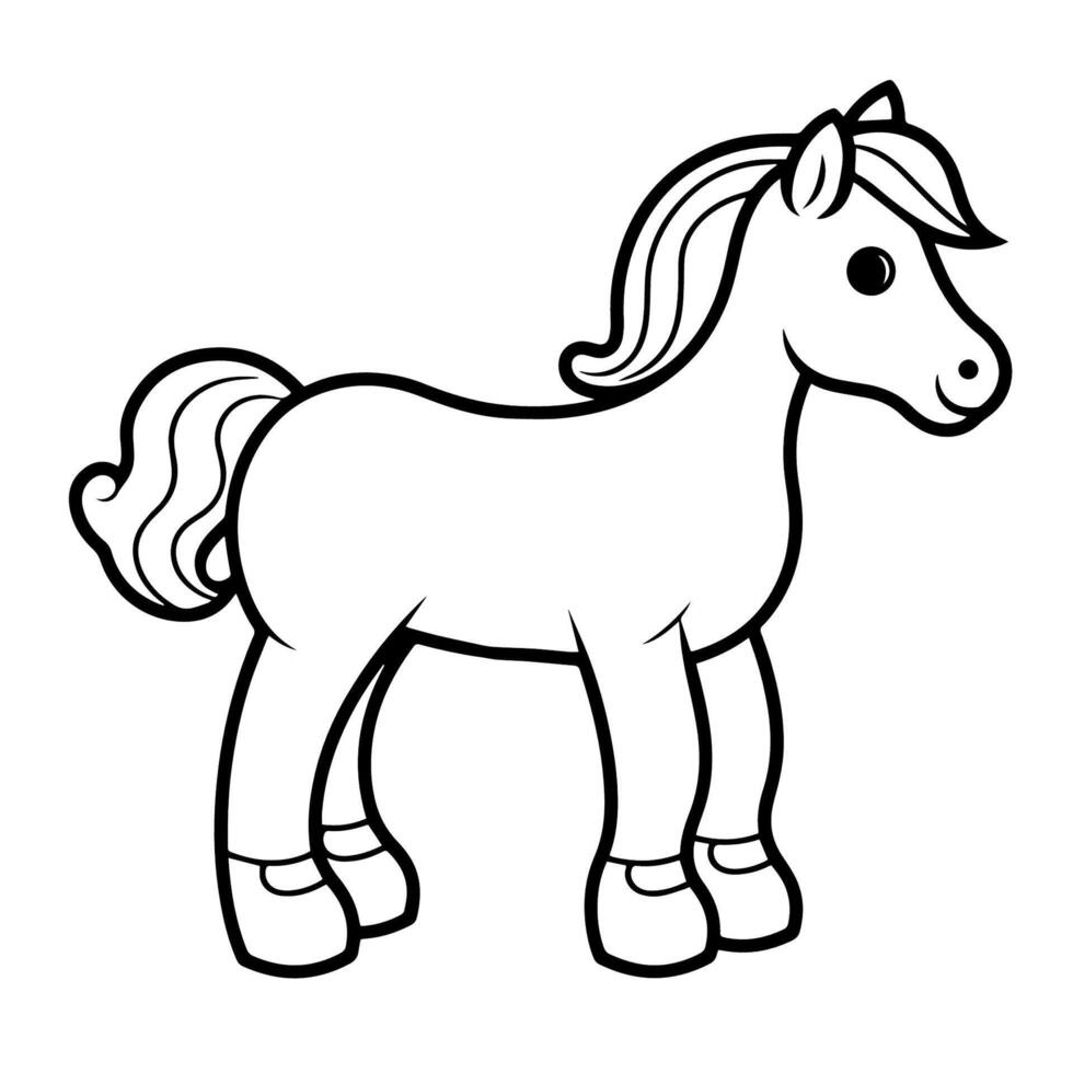 Graceful horse outline icon. vector