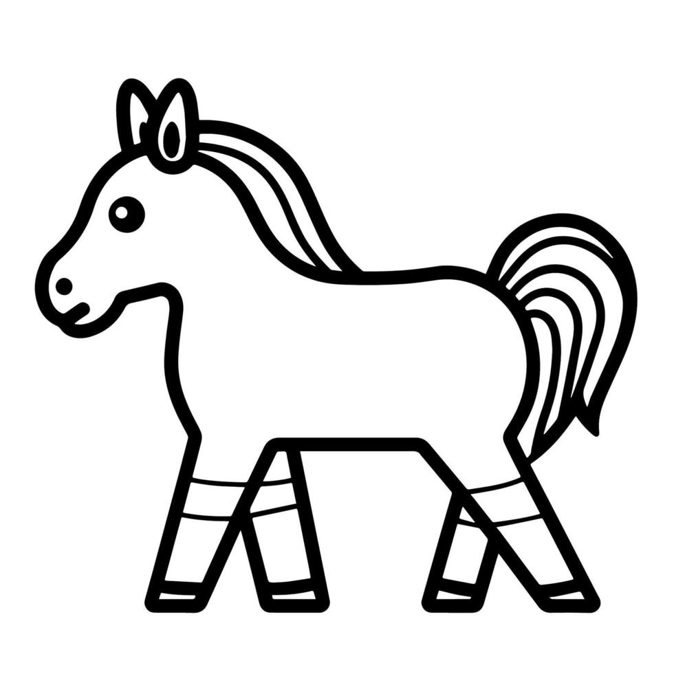 Graceful horse outline icon. vector
