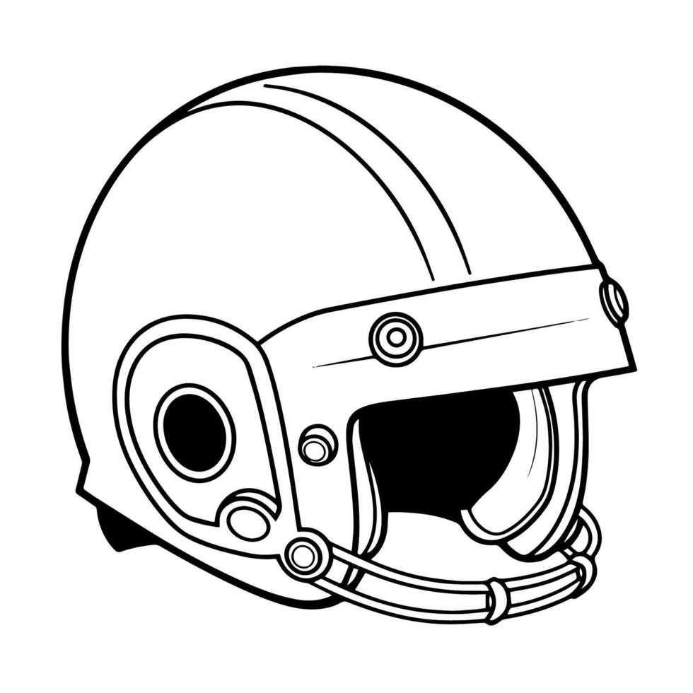 Sturdy helmet outline icon. vector
