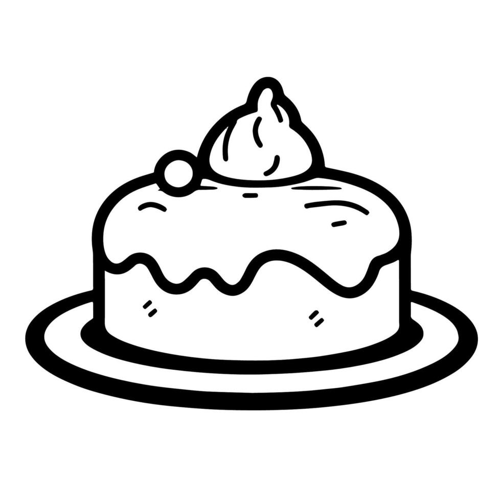 Tempting outline icon of a chocolate lava cake for indulgent designs. vector