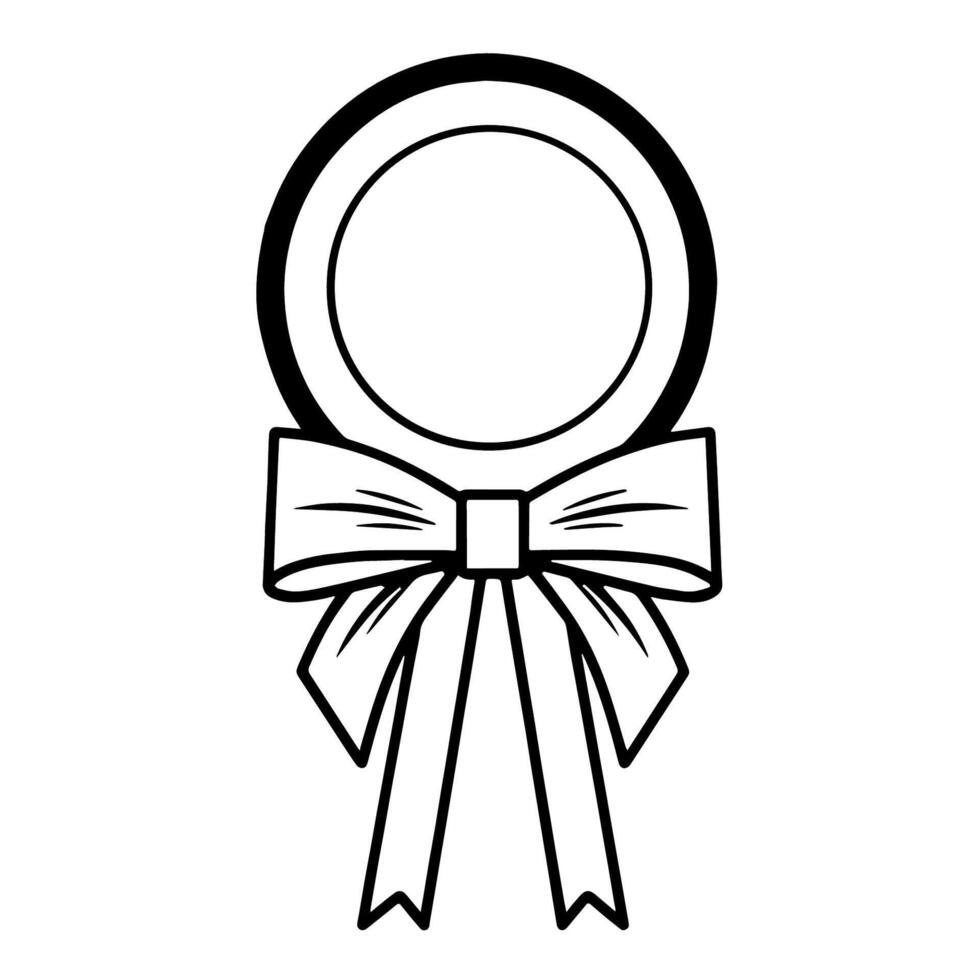 Elegant outline icon of a prestigious award badge for designs. vector