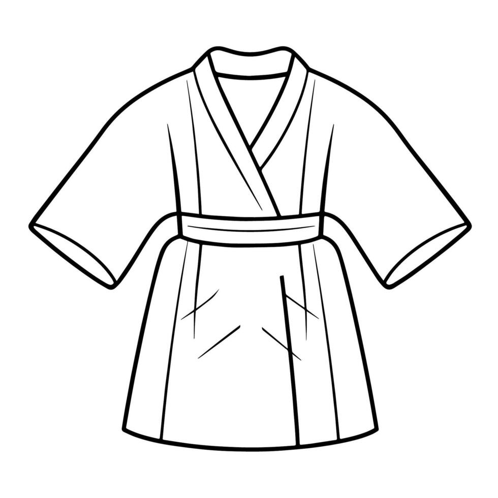 Elegant kimono outline icon for versatile designs. vector