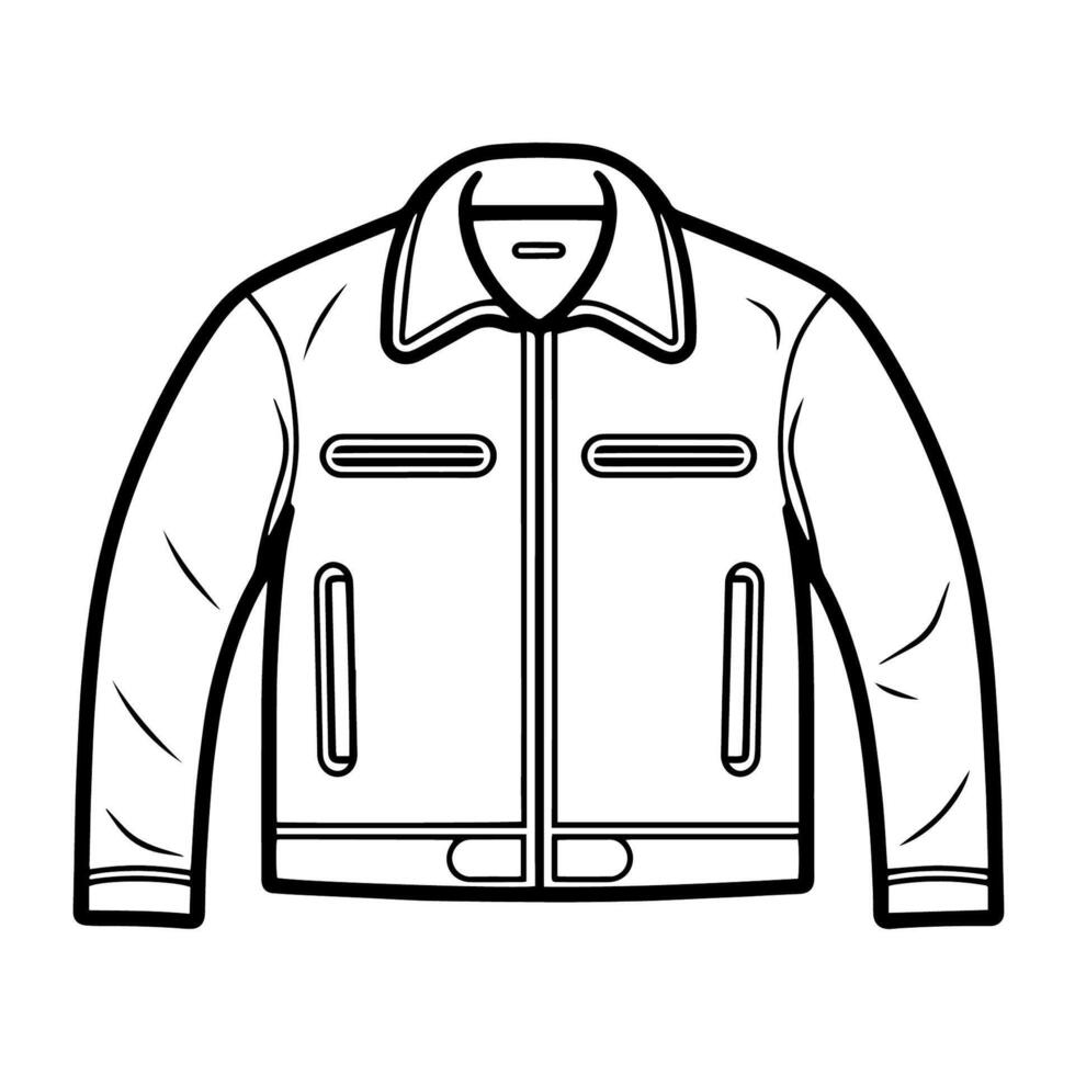 Stylish leather jacket outline icon. vector