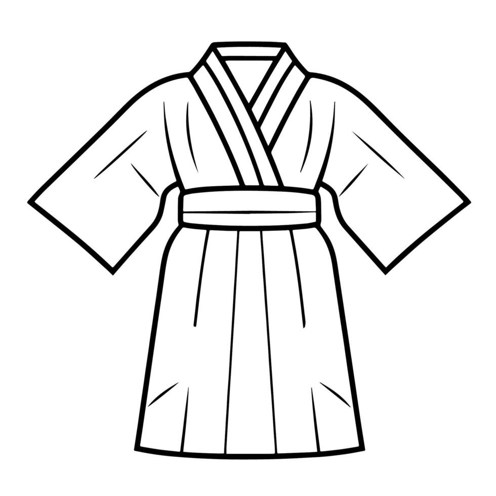 Elegant kimono outline icon for versatile designs. vector