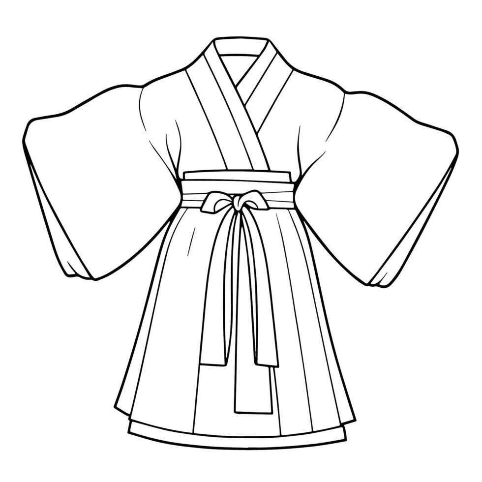Elegant kimono outline icon for versatile designs. vector