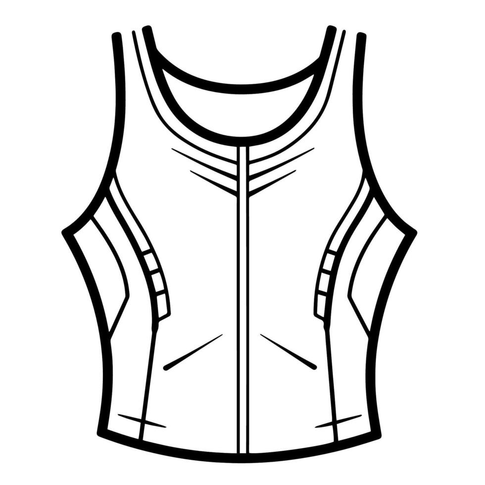 Sport a stylish look with a singlet outline icon, ideal for athletic designs. vector