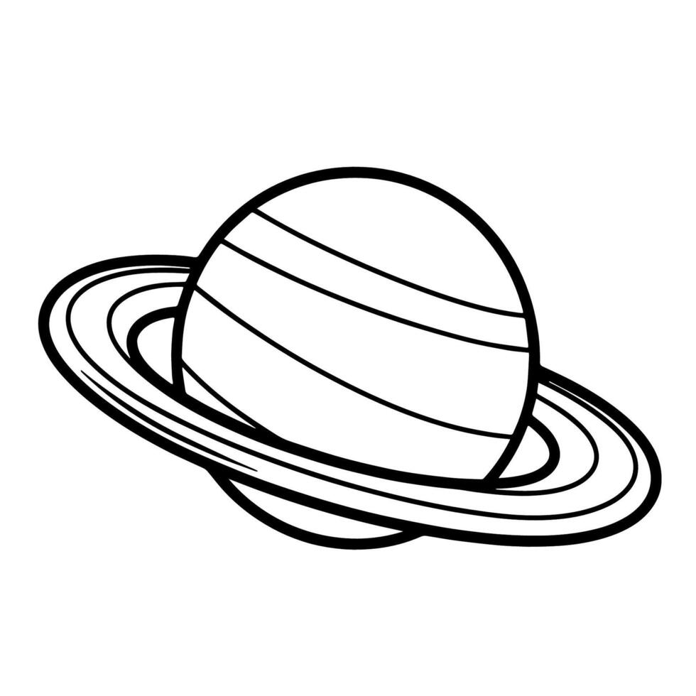 Elegant outline icon of Saturn for astronomical designs. vector