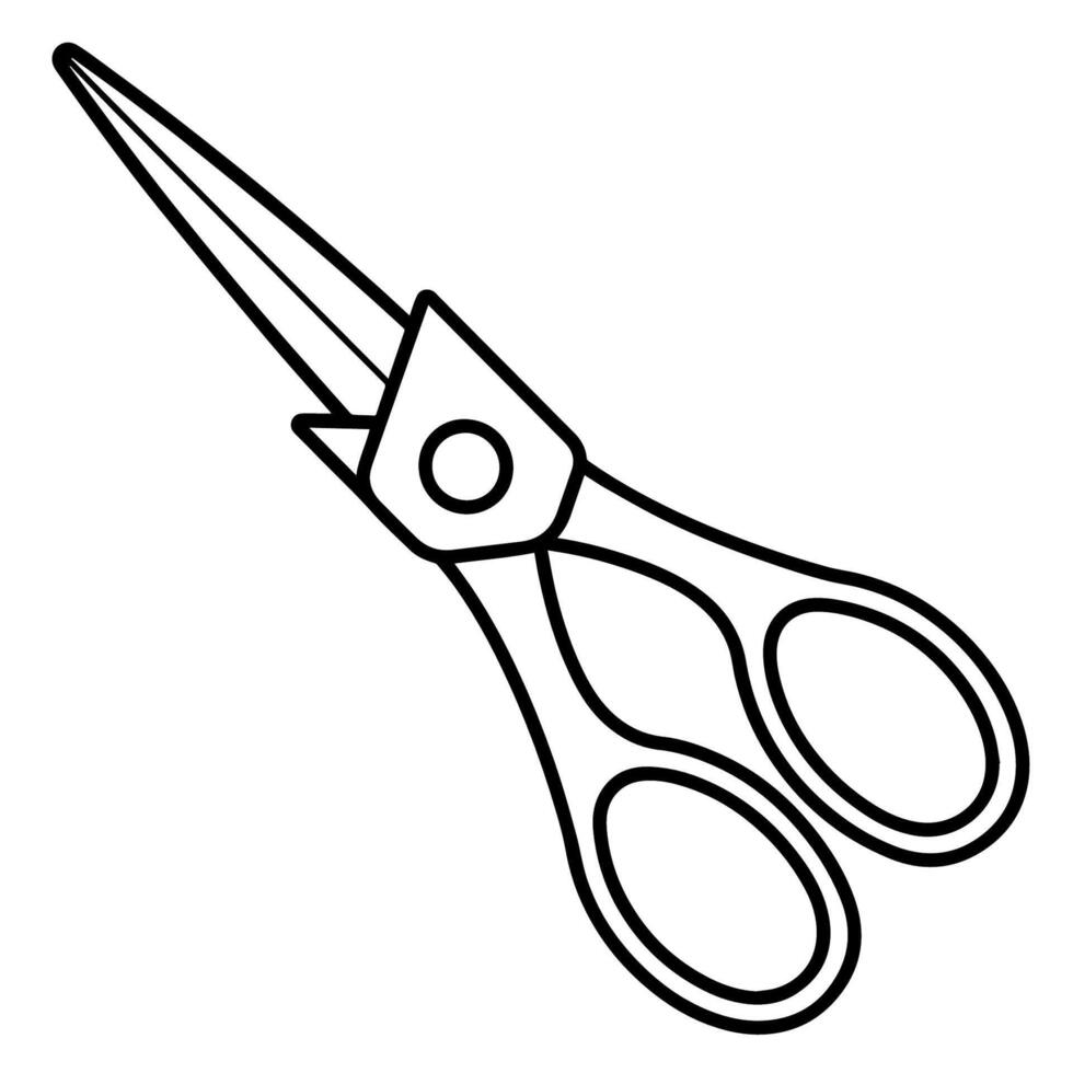 Cut through designs with a scissor outline icon, ideal for crafting projects. vector