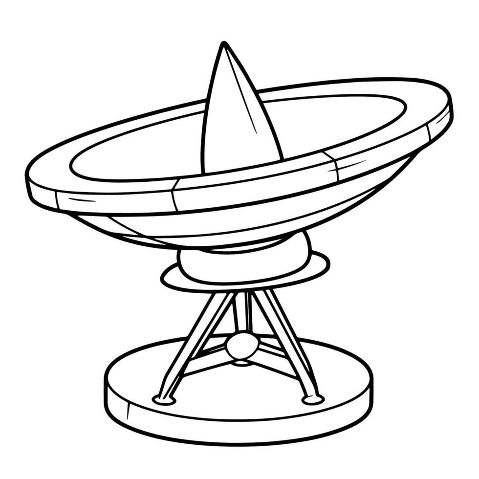 Connect globally with a satellite dish outline icon, perfect for communication designs. vector