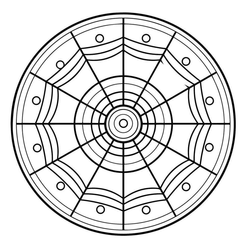 Weave a web of intrigue with a spider web outline icon, perfect for Halloween designs. vector