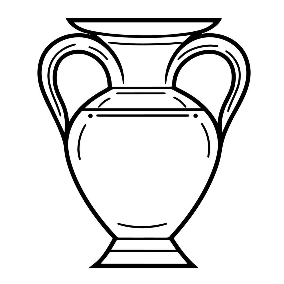 outline icon of ancient vase auction. vector