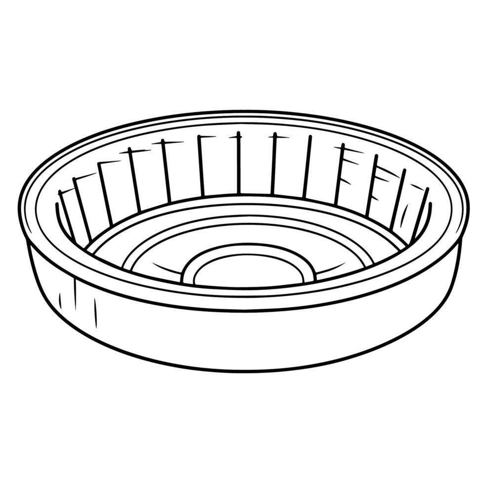 outline of an ashtray icon, ideal for smoking-related designs. vector