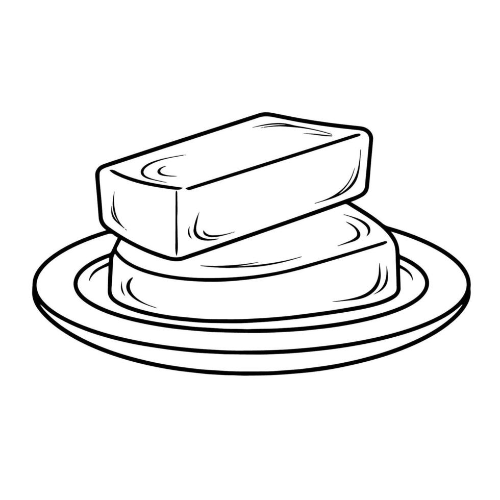 Clean design of a soap bar outline icon, perfect for hygiene-related graphics. vector