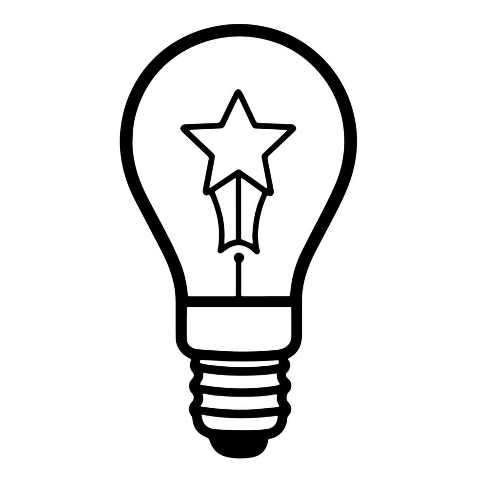 Creative outline icon of a glowing bulb for innovative designs. vector