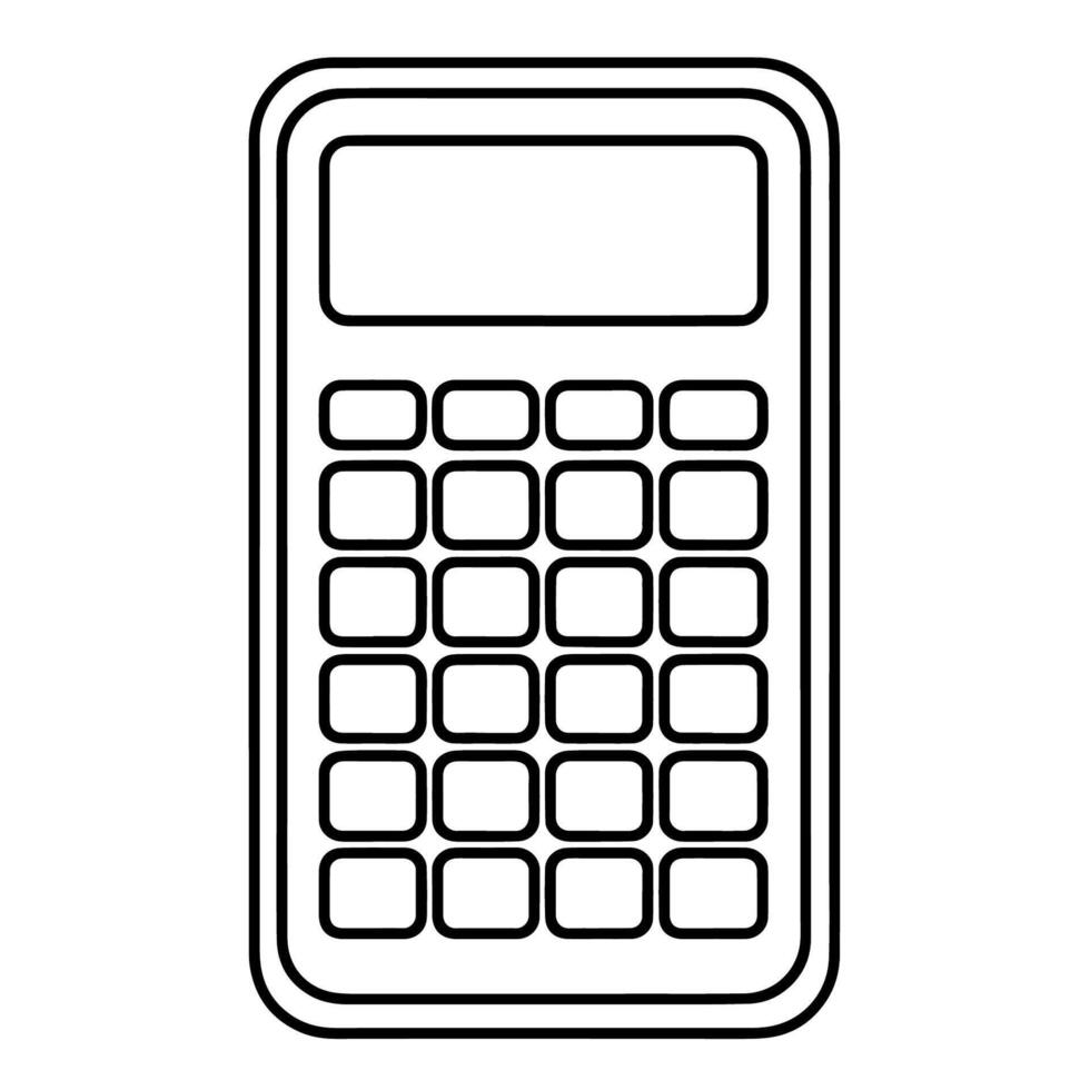 outline icon of a calculator for digital designs. vector