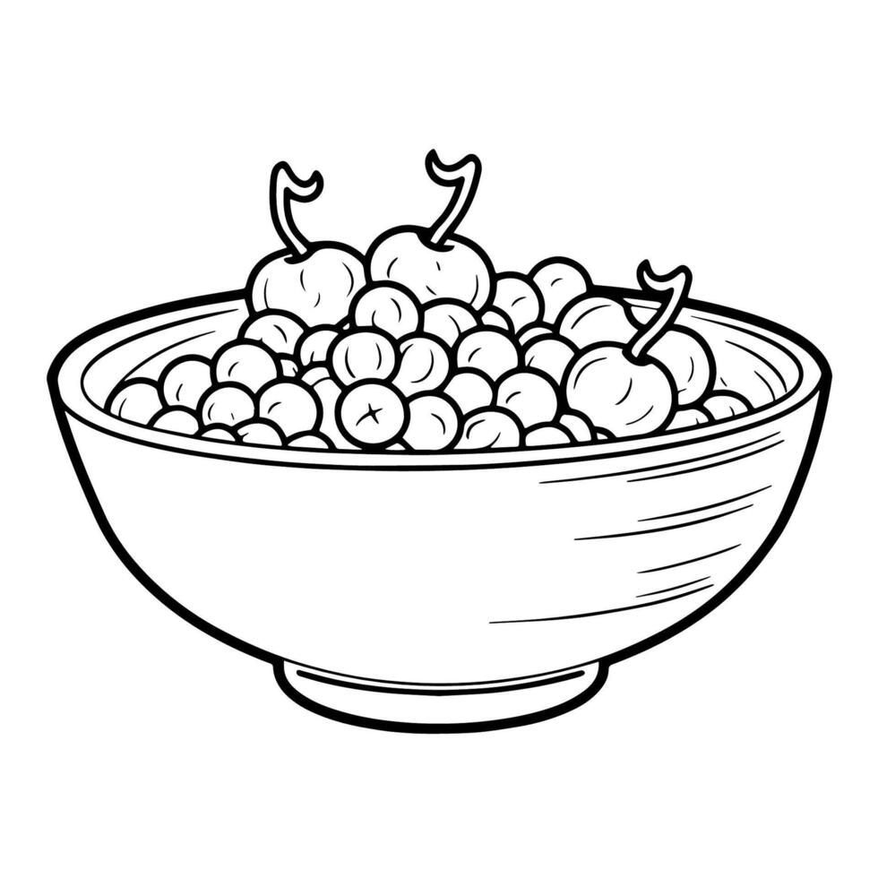 Wholesome outline icon of a cereal breakfast for nutritious designs. vector