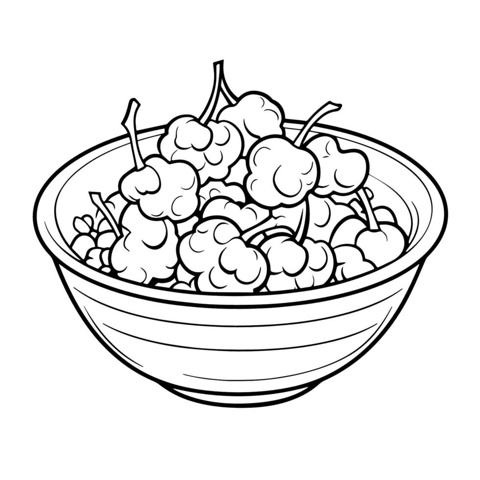 Wholesome outline icon of a cereal breakfast for nutritious designs. vector