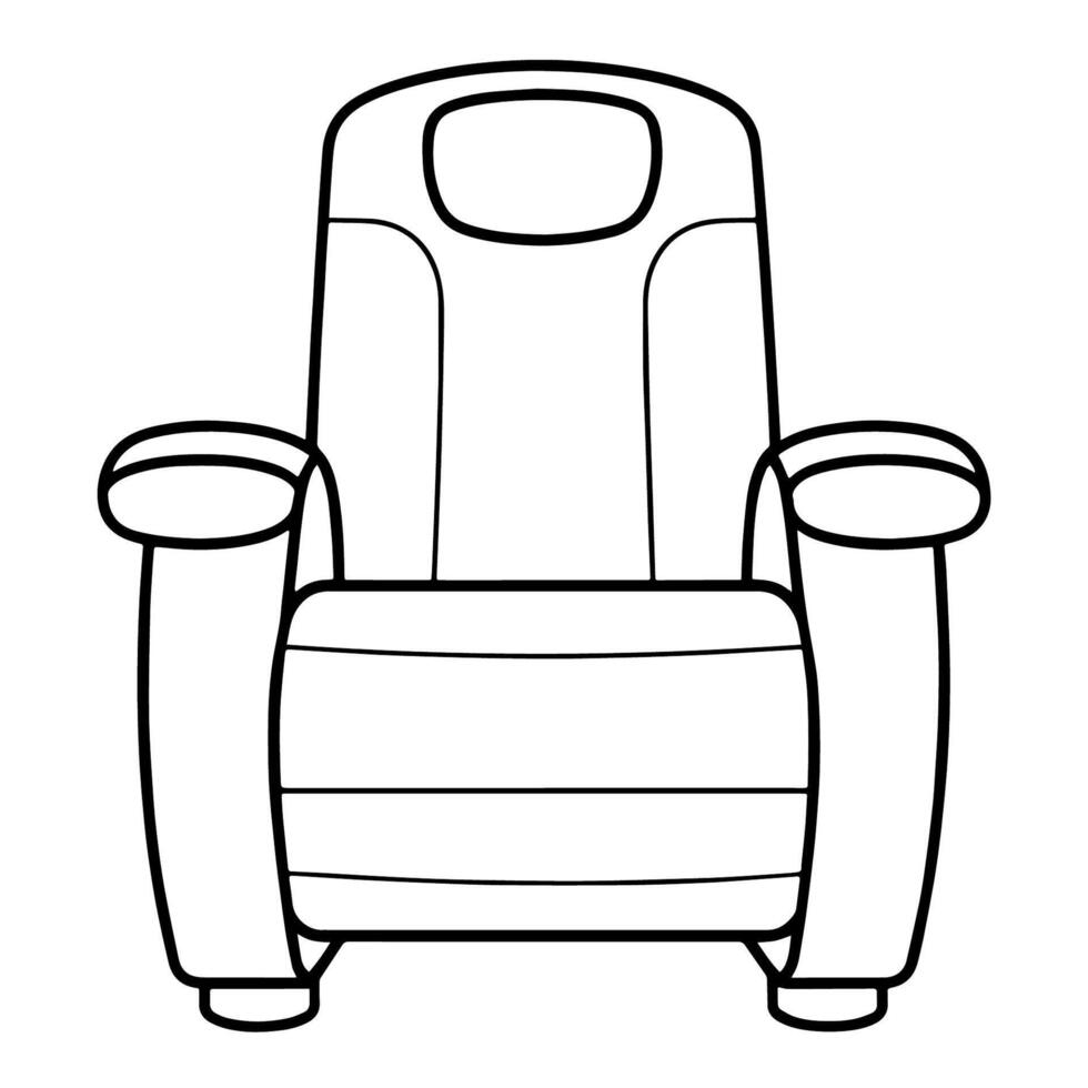 Stylish cinema chair outline icon for diverse use. vector