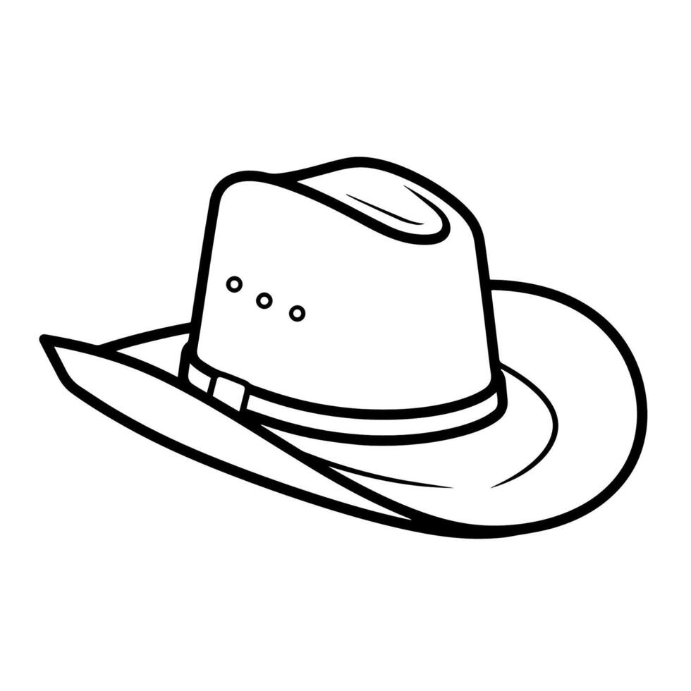 Classic outline icon of a cowboy hat, perfect for Western-themed designs. vector