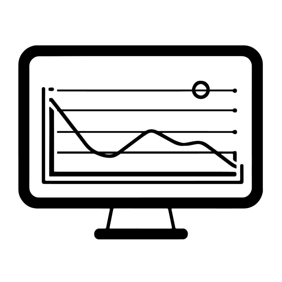 Modern outline icon of a chart monitor for data-driven designs ...