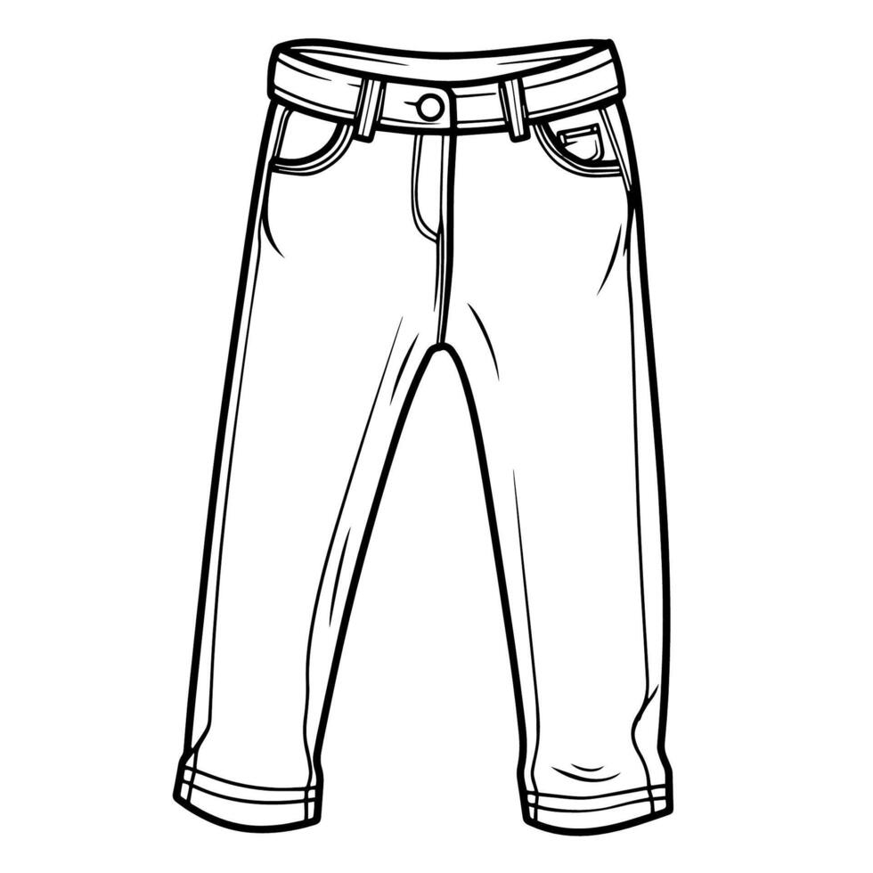 Trendy jeans outline icon. vector